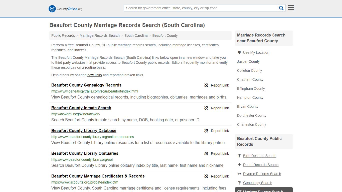 Marriage Records Search - Beaufort County, SC (Marriage ...