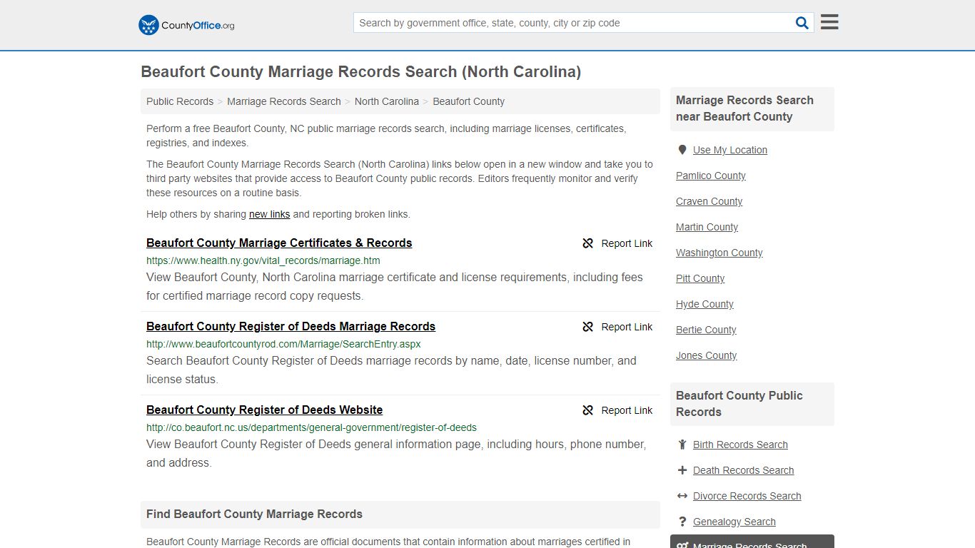 Marriage Records Search - Beaufort County, NC (Marriage ...